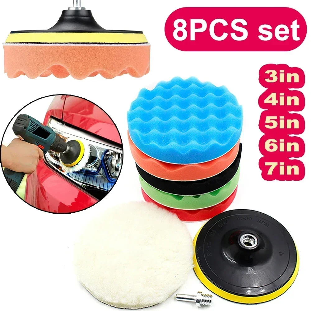 8 Stuks Auto Polijstpads Kit 3 - Polish Pad Set Buffer recensie en prijs